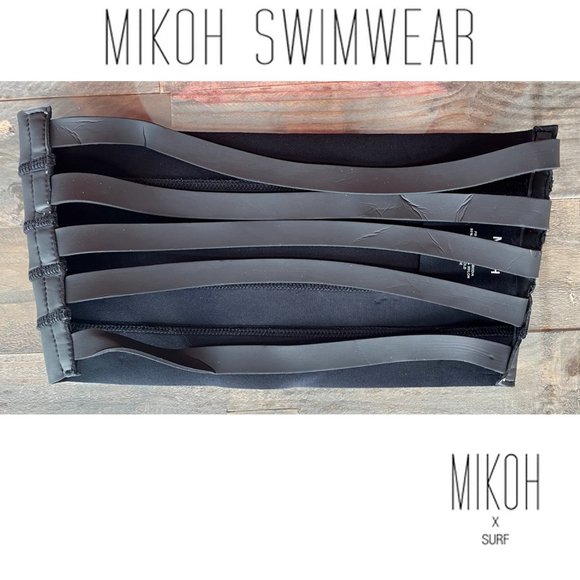 OBO.  Mikoh x Surf. Ricon Neoprene Bikini Top. Black. Size M - Picture 5 of 7